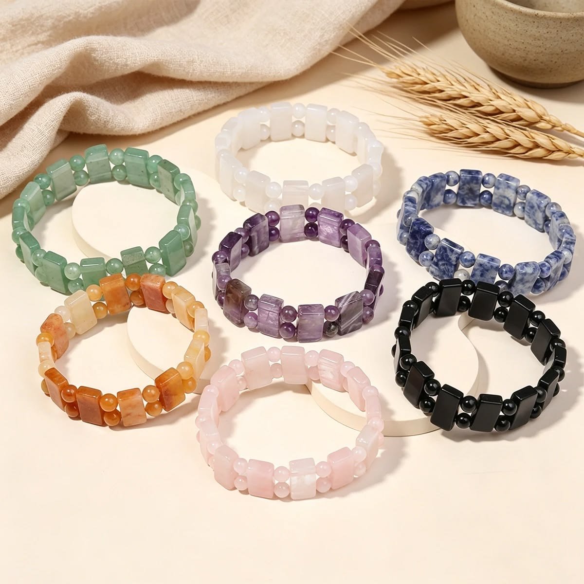FANCY SHAPE SEMI PRICIOUS STONE BRACELET